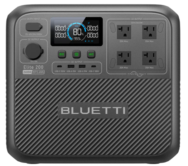 BLUETTI Elite 200 V2 connected to an RV